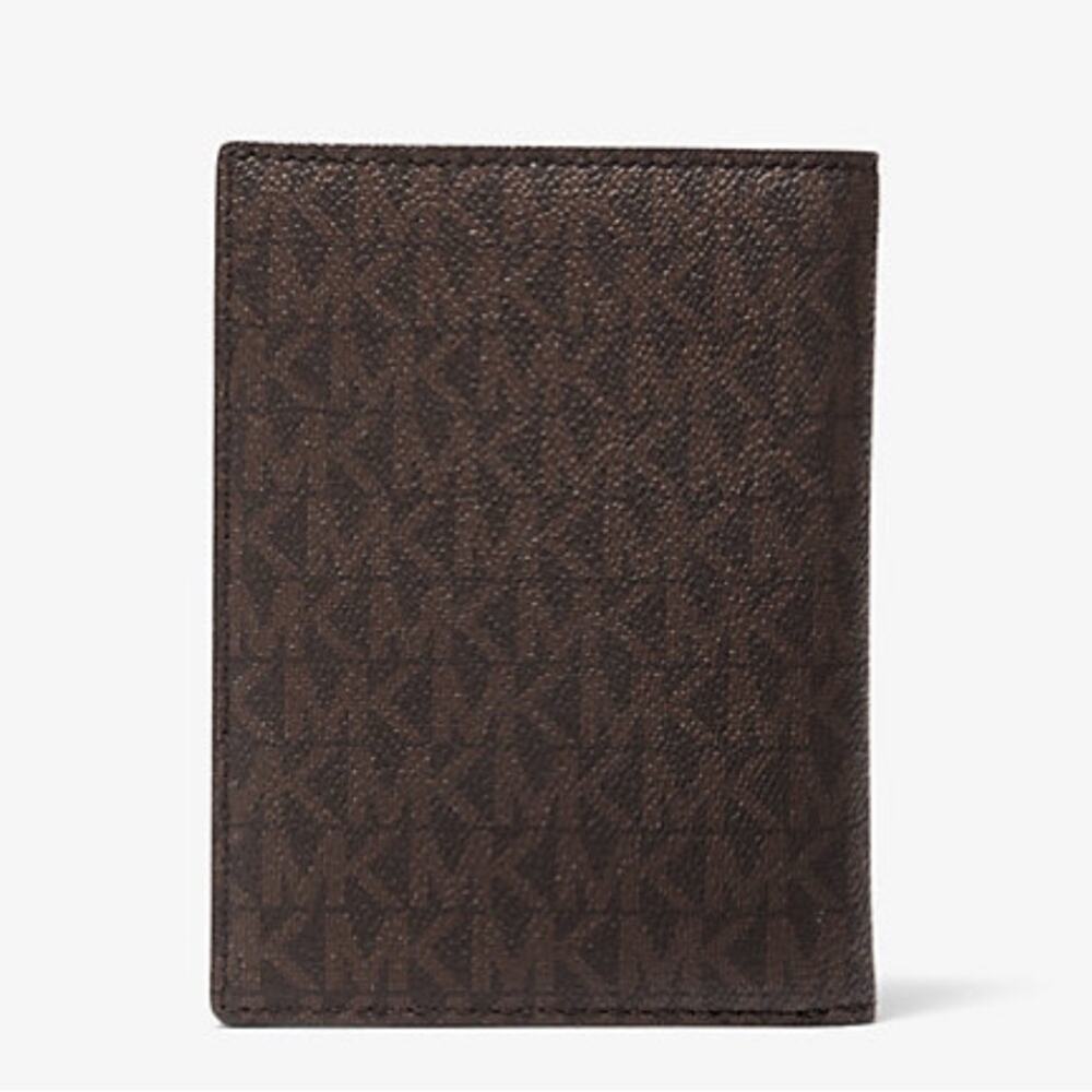 Michael Kors Bedford Travel Medium Logo Stripe Passport Wallet - Picture 3 of 4